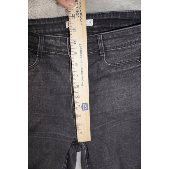 Zara Womens Jeans 8 Lead Grey Skinny Slim Ripped Distressed High Rise Raw Hem - Picture 7 of 10